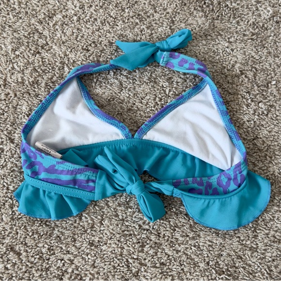 Roxy girls blue purple two piece bikini bathing suit swimsuit size 5 - Picture 6 of 11